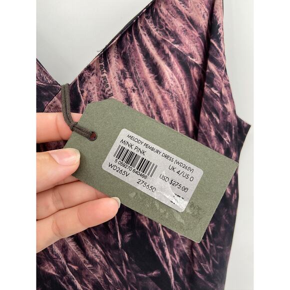 All Saints Melody Pembury Midi Slip Dress in Mink Pink Size 0 NWT - Picture 3 of 5